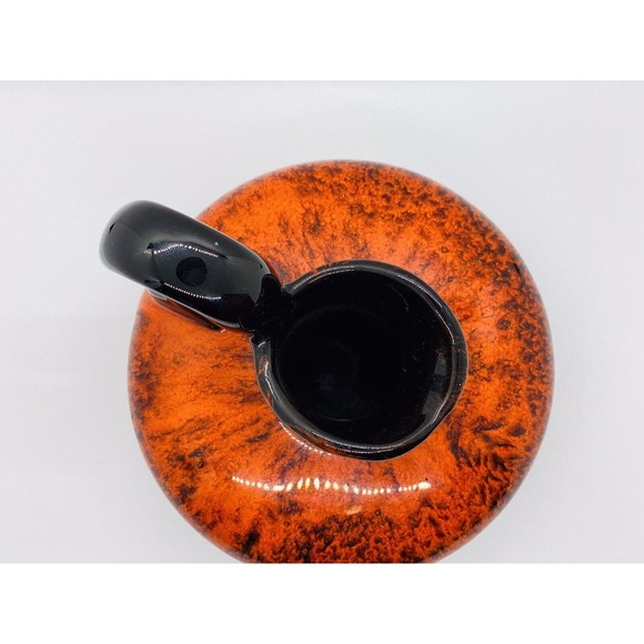 Vintage Canuck Pottery Ewer, Made in Canada Red and Black, High Gloss Lava Glaze - Picture 7 of 9